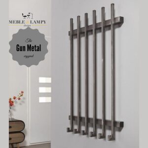 Wieszak 6 haków stal nierdzewna Gun Metal