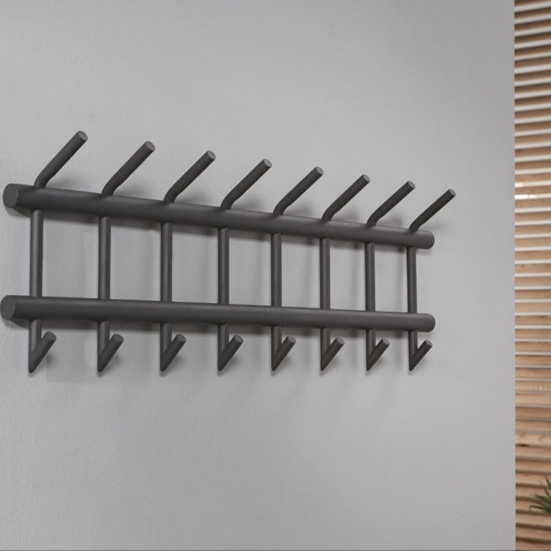 Wieszak 2x8 haków stal kolor ciemnoszary