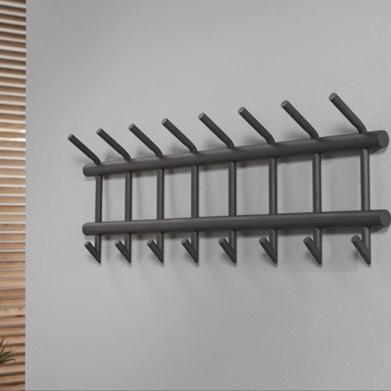Wieszak 2x8 haków stal kolor ciemnoszary