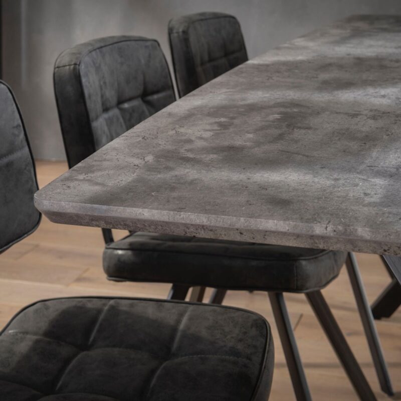 Stół 190x90cm okleina 3D betonowy/szary owalny blat