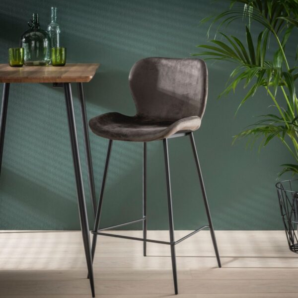 Krzesło barowe Velvet antracyt
