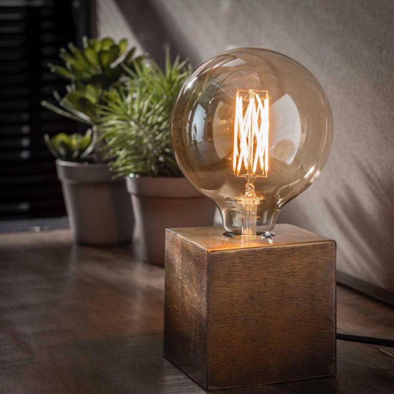 Lampa stołowa Block brąz antyczny