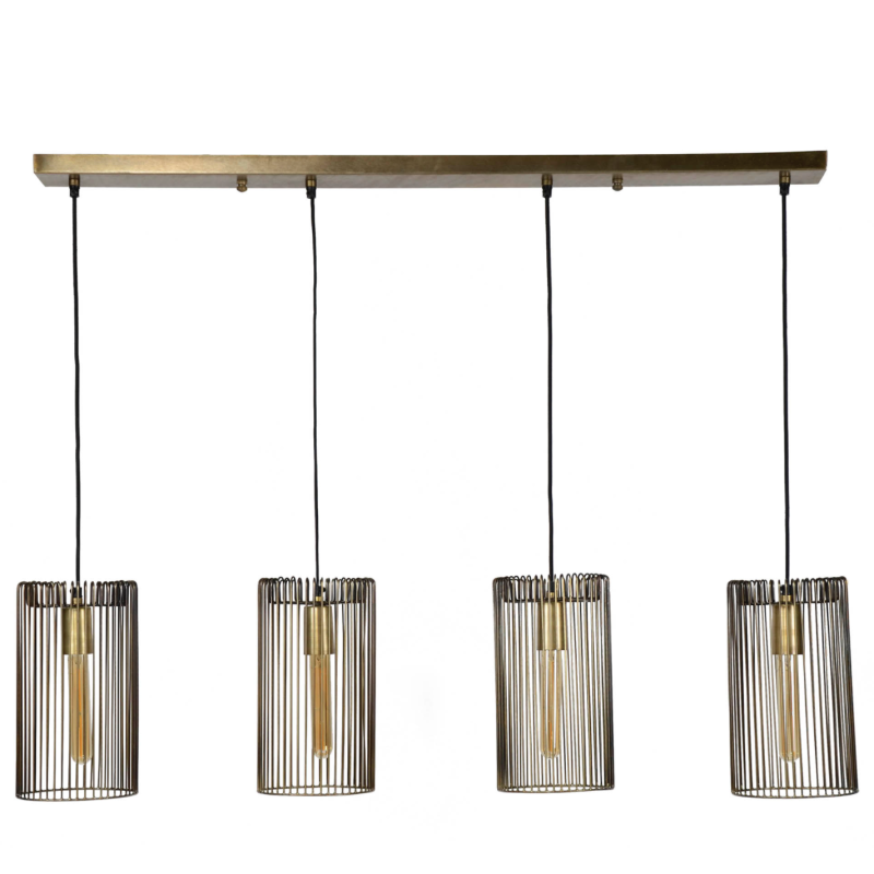 Lampa wisząca 4xØ17 Cylindry brązowe antyczne
