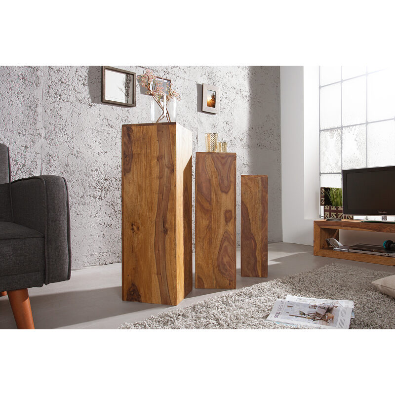 Zestaw 3 filarów Makassar drewnianych