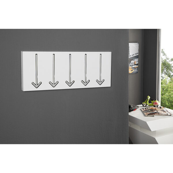 Wieszak ścienny Arrow 5 biały