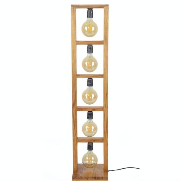 Lampa podłogowa 5L Modulo drewniana rama