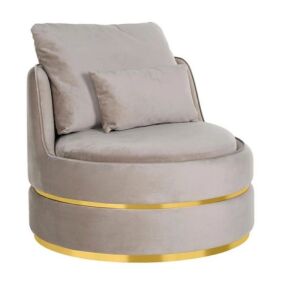 Fotel Kylie Beżowy velvet / Brushed gold