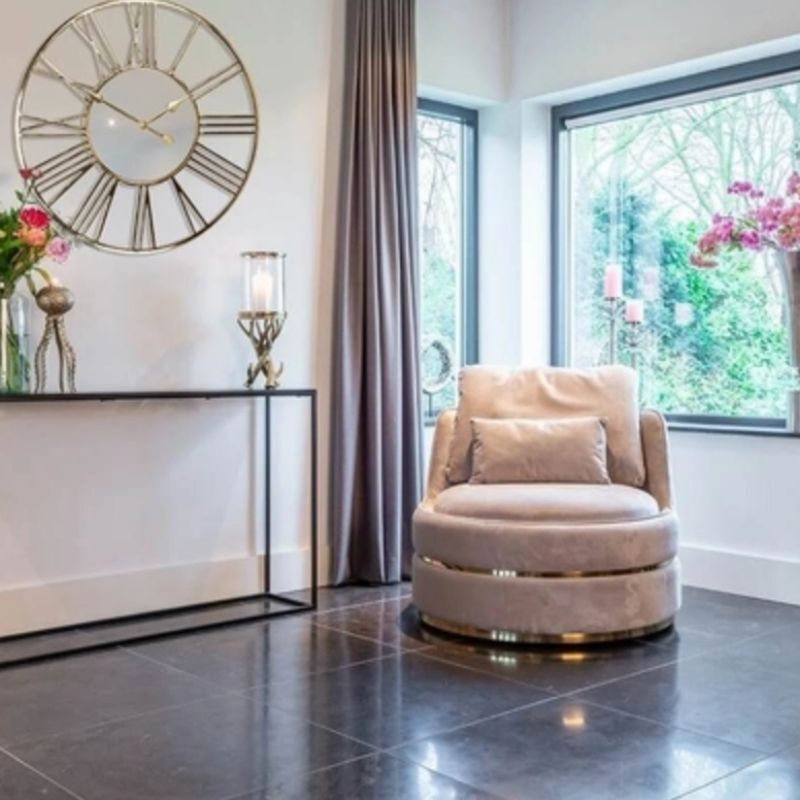 Fotel Kylie Beżowy velvet / Brushed gold