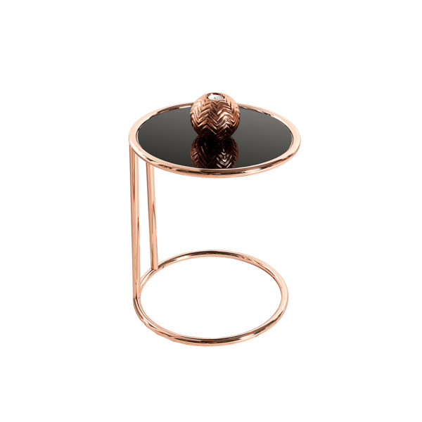 Stolik Art Deco miedziano-czarny