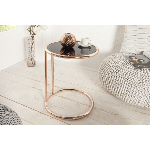 Stolik Art Deco miedziano-czarny