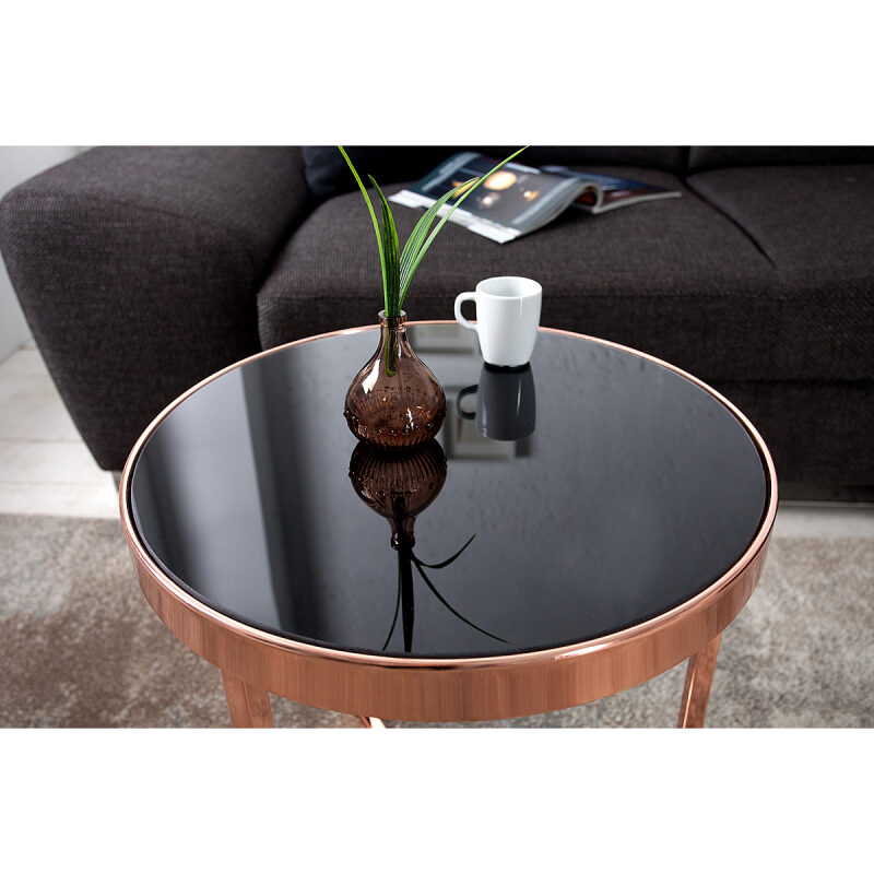 Stolik art deco 50 cm miedziano-czarny - obrazek 4