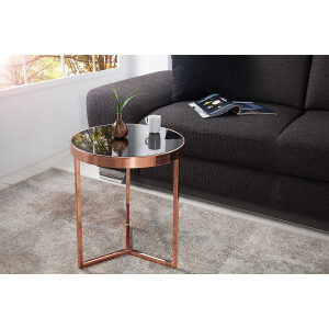 Stolik art deco 50 cm miedziano-czarny