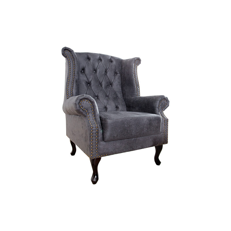 Krzesło Chesterfield antyczny szary