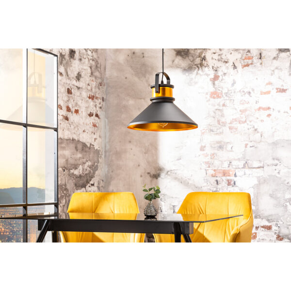 Lampa wisząca Luz III 37 cm czarno złota