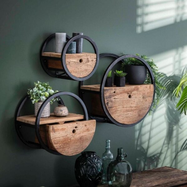 Półka ścienna Circular Ø40 z szufladą