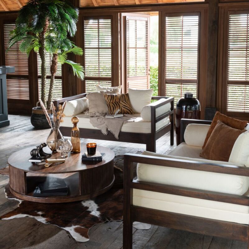 Stolik kawowy Reyi – ciemny brąz