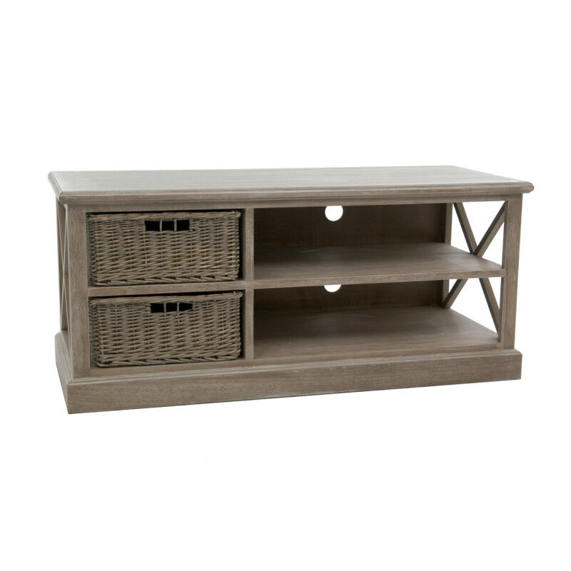 Szafka RTV Basket 2 kosze – brązowa