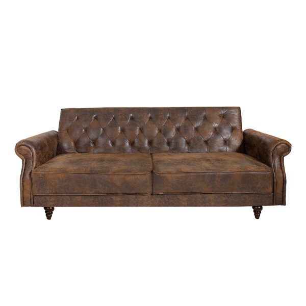 Rozkładana sofa Maison Belle 220 cm brązowa
