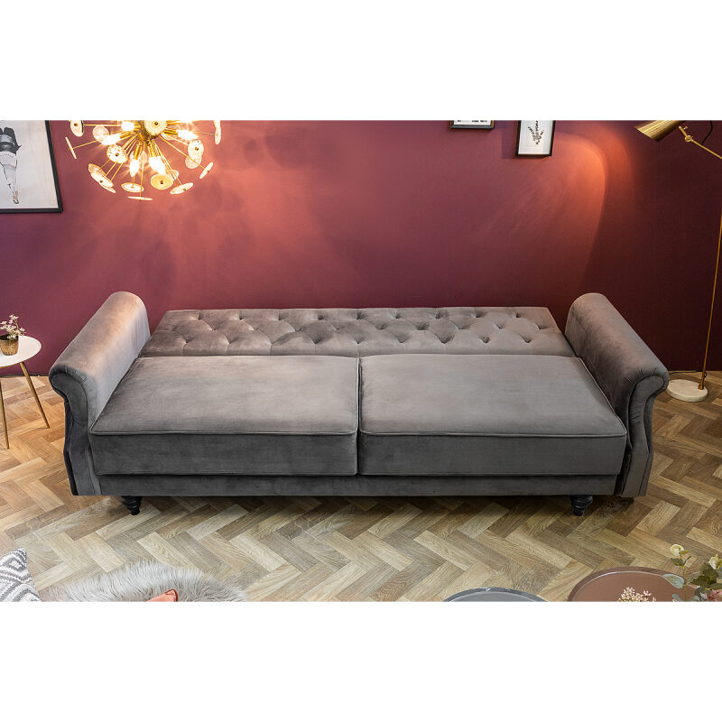 Sofa rozkładana Maison Belle 220 cm szary aksamit - obrazek 3
