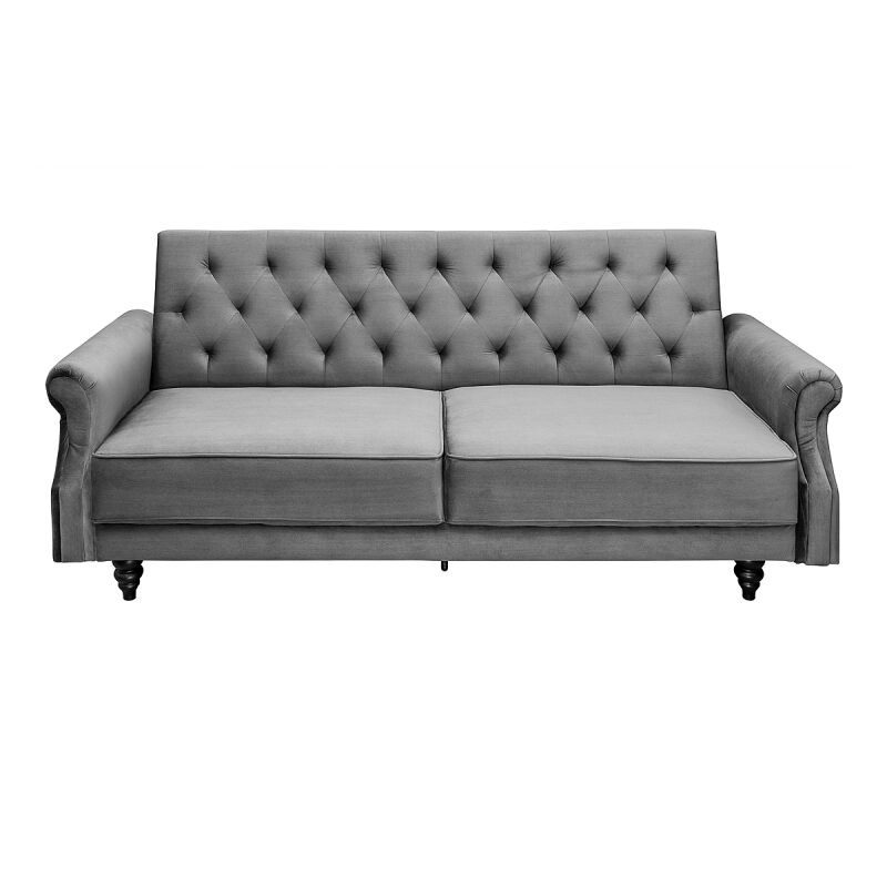 Sofa rozkładana Maison Belle 220 cm szary aksamit