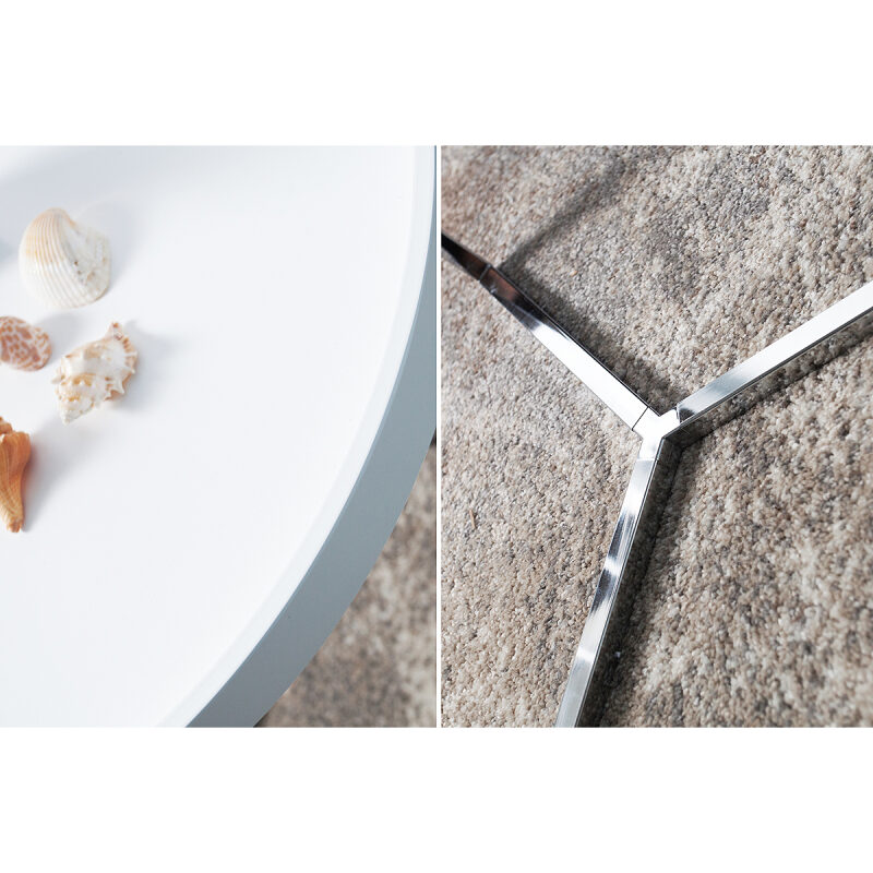 Stolik kawowy Modular 60 cm biały srebrny - obrazek 3