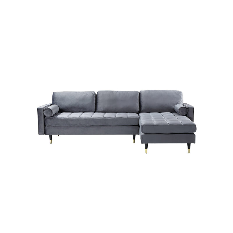 Narożnik Cozy Velvet II 260 cm szary - obrazek 2