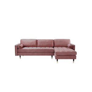Narożnik Cozy Velvet II 260 cm różowy