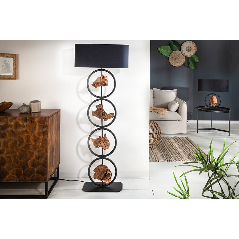 Lampa podłogowa Elements 147 cm czarna akacja - obrazek 2