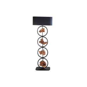 Lampa podłogowa Elements 147 cm czarna akacja