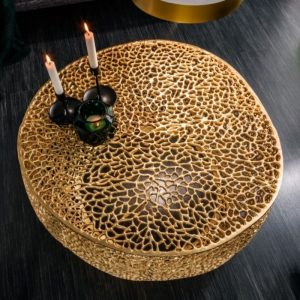 Stolik kawowy Leaf 80 cm złoty