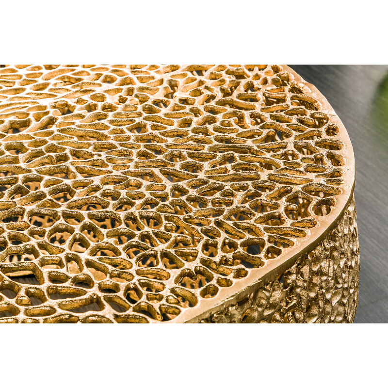 Stolik kawowy Leaf 80cm złoty - obrazek 4