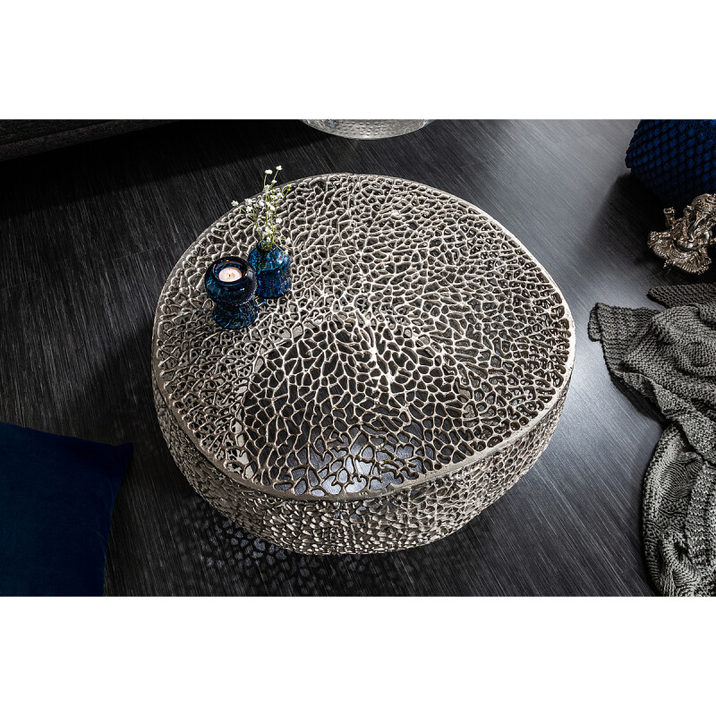 Stolik kawowy Leaf 80cm srebrny - obrazek 3