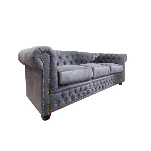 Sofa Chesterfield II 200 cm szara