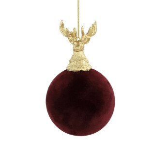 Bombka Modish czerwona 10 cm