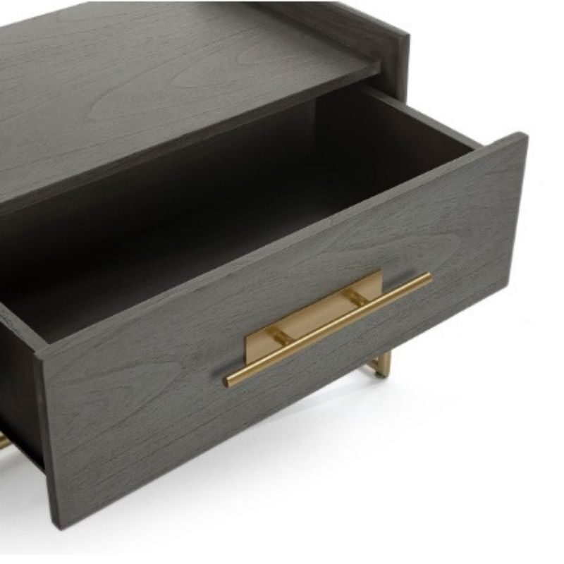 Szafka RTV Wood Nature szara 140 cm