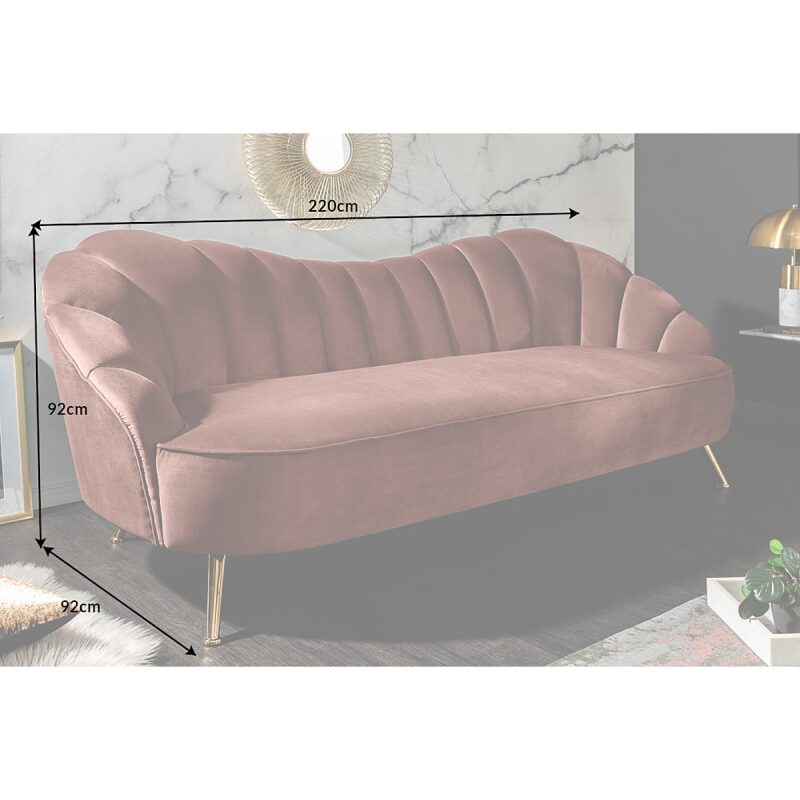 Sofa Arielle brudny róż 220 cm - obrazek 6