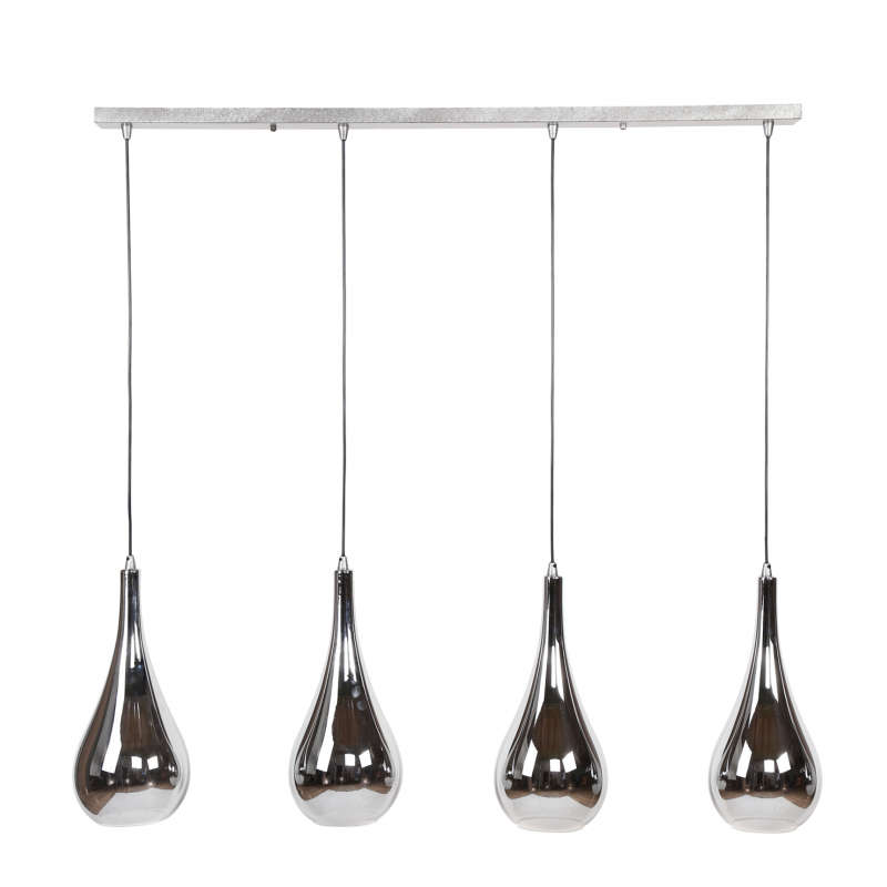 Lampa wisząca 4L Silver Drop glass