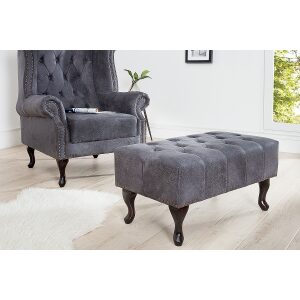 Podnóżek Chesterfield szary Antic Look