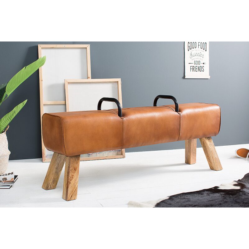 Ławka Bock Kult 134cm ze skóry