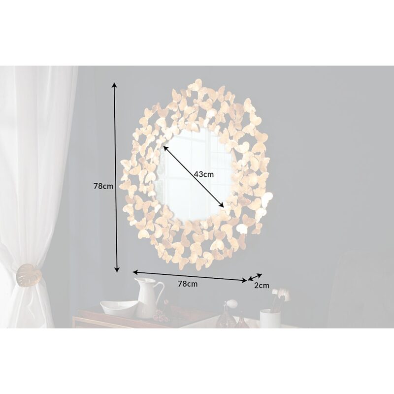 Lustro Butterfly 78 cm złote - obrazek 4