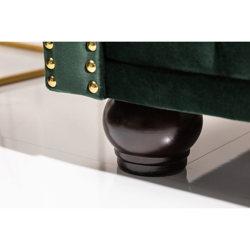 Sofa Chesterfield 3 osobowa zielona welurowa - obrazek 5