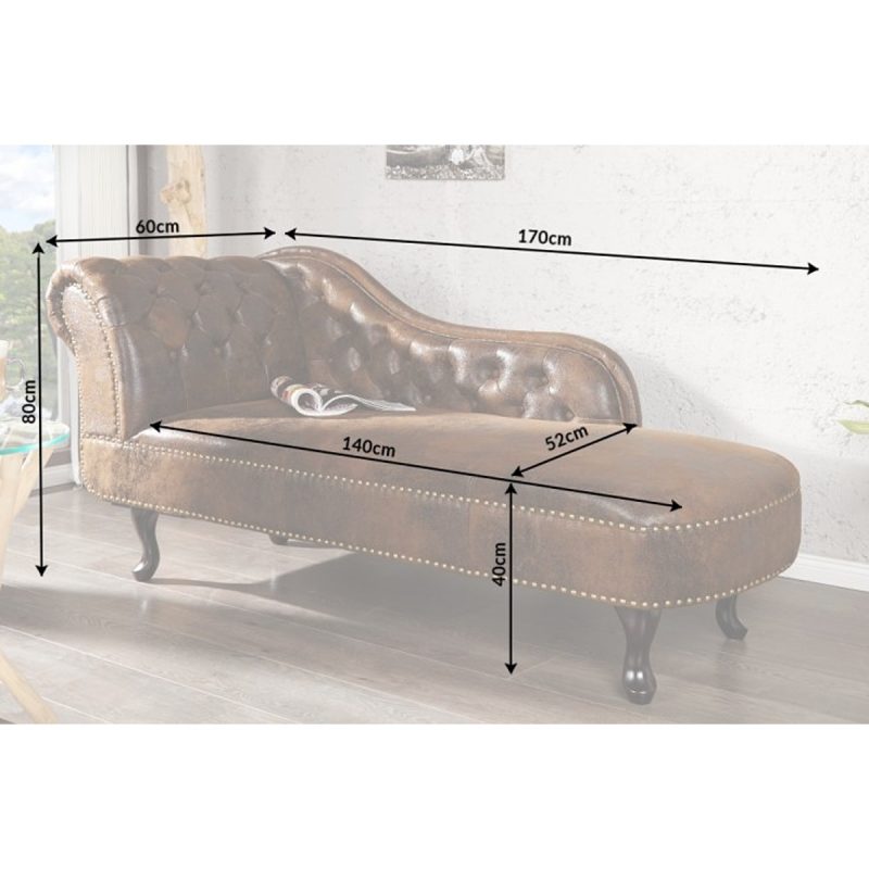 Szezlong Chesterfield Antik brązowy - obrazek 7