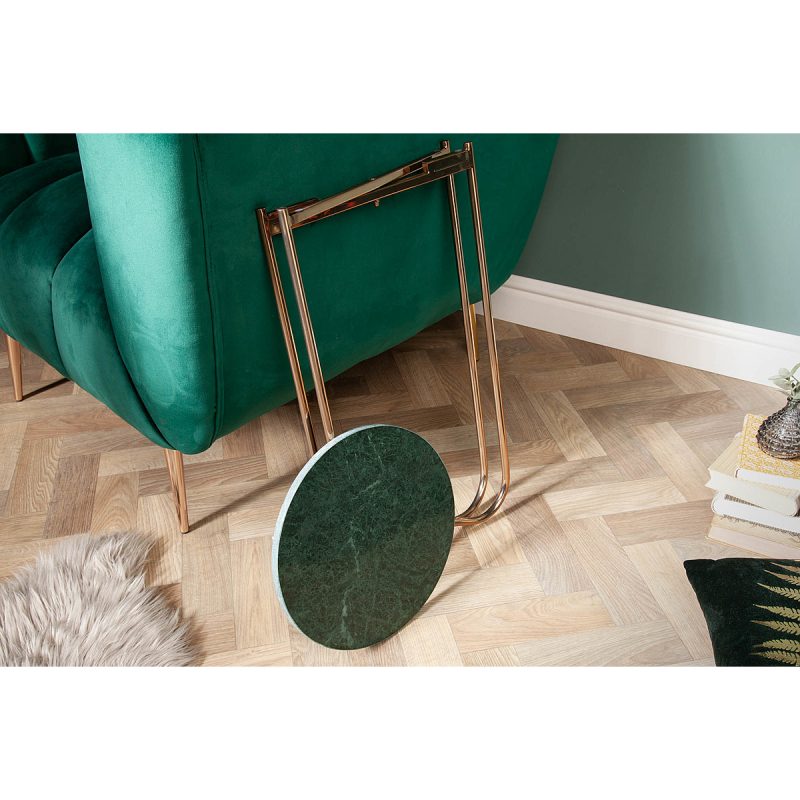 Stolik kawowy Noble I 35 cm zielony marmur - obrazek 3
