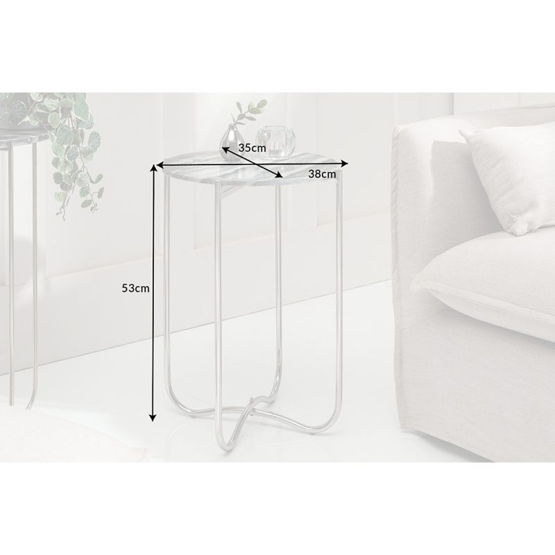 Stolik pomocniczy Noble II 38cm marmur - obrazek 4