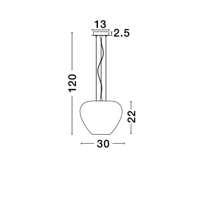 Lampa wisząca NELA 30 cm przydymione szkło - obrazek 3