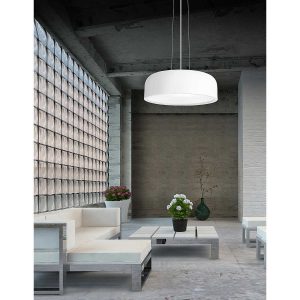 Lampa wisząca PERLOTA 48 cm biała