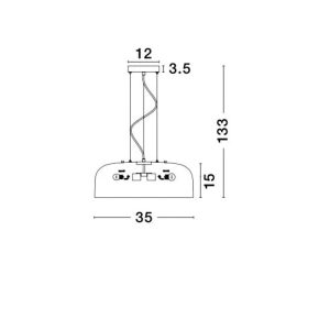Lampa wisząca PERLOTA 35 cm szara