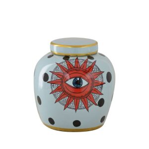 Waza dekoracyjna Eye niebieska 22 cm