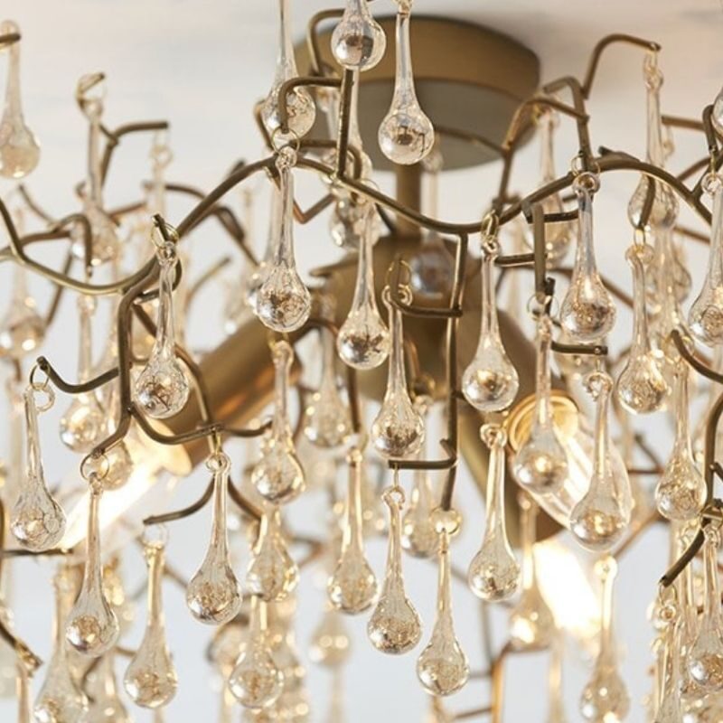 Lampa sufitowa Rain złota 55 cm