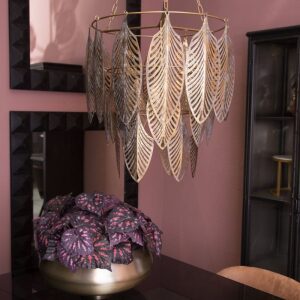 Lampa wisząca Tavy Gold Palm leaves